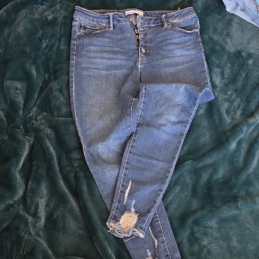 Maurices High Rise Blue Distressed Jeans
